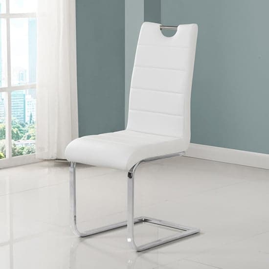 Parini Extendable High Gloss Dining Table 6 Petra White Chairs_4