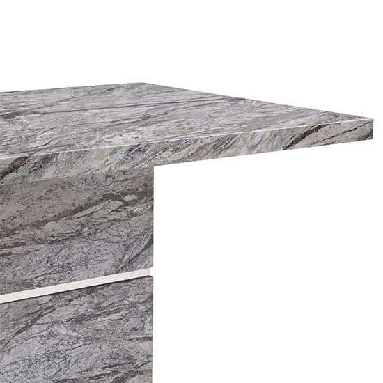 Parini High Gloss Bar Table Rectangular In Melange Marble Effect_9