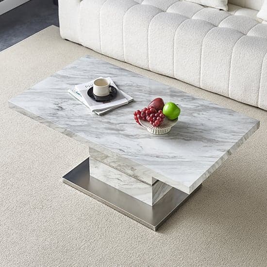 Parini High Gloss Coffee Table In Magnesia Marble Effect_3