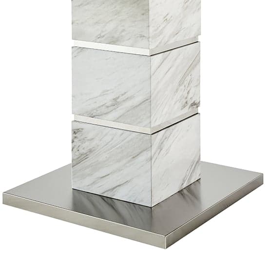 Parini High Gloss Lamp Table Square In Magnesia Marble Effect_8