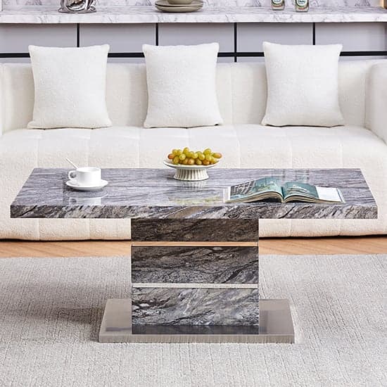 Parini High Gloss Coffee Table In Melange Marble Effect_2