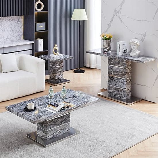 Parini High Gloss Coffee Table In Melange Marble Effect_10