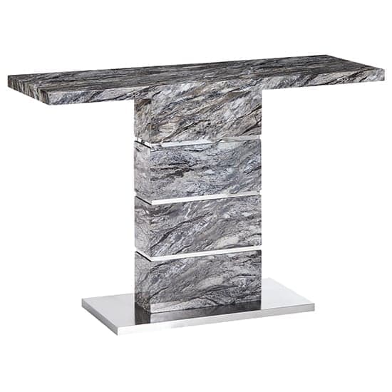 Parini High Gloss Console Table In Melange Marble Effect_3