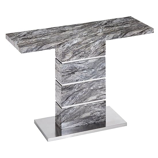 Parini High Gloss Console Table In Melange Marble Effect_4
