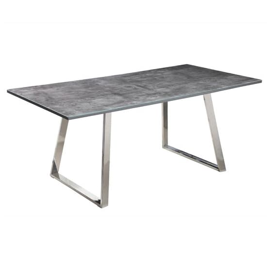 Paroz Wooden Dining Table With 6 Sako Grey Leather Chairs_2