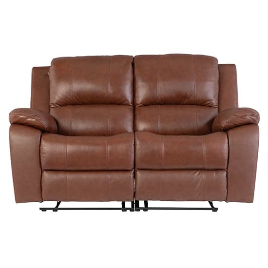 Parker Faux Leather Electric Recliner 2 Seater Sofa In Dark Tan_3