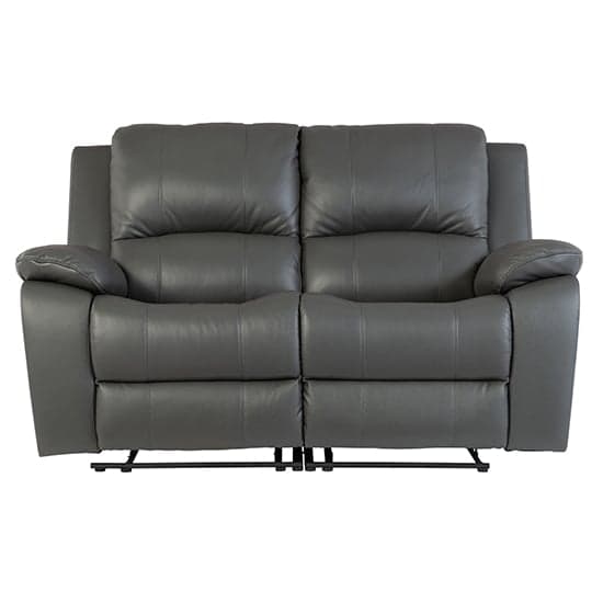 Parker Faux Leather Electric Recliner 2 Seater Sofa In Grey_2