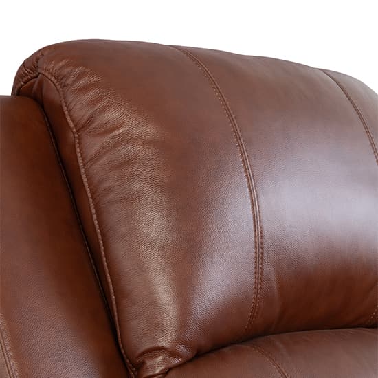 Parker Faux Leather Electric Recliner 3 Seater Sofa In Dark Tan_5