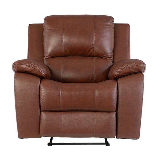 Parker Faux Leather Electric Recliner Armchair In Dark Tan_2