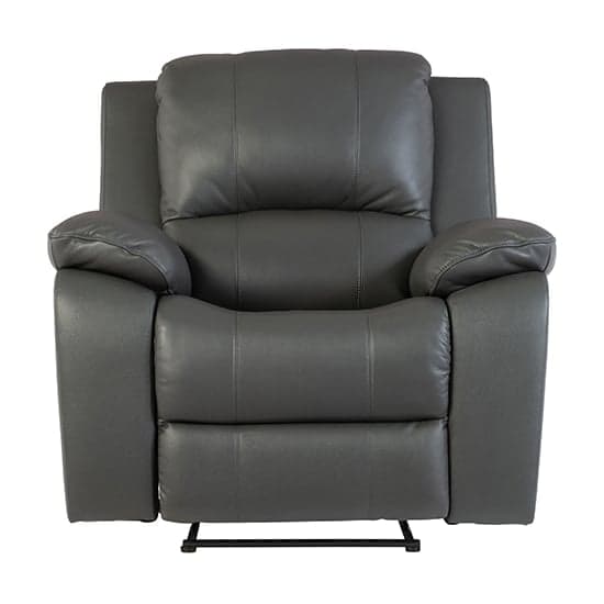 Parker Faux Leather Electric Recliner Armchair In Grey_2