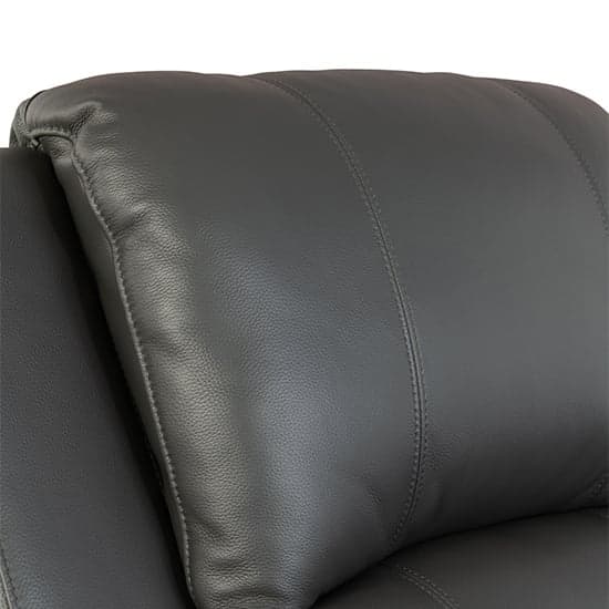 Parker Faux Leather Electric Recliner Armchair In Grey_3