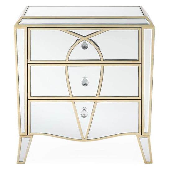 Parker Mirrored Bedside Cabinet With 3 Drawers In Champagne_2