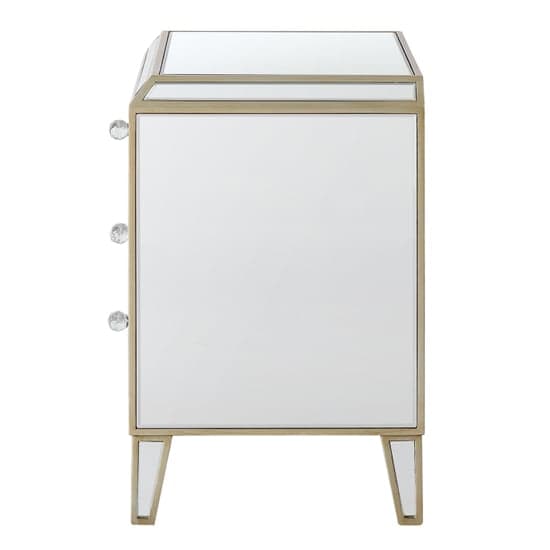 Parker Mirrored Bedside Cabinet With 3 Drawers In Champagne_3