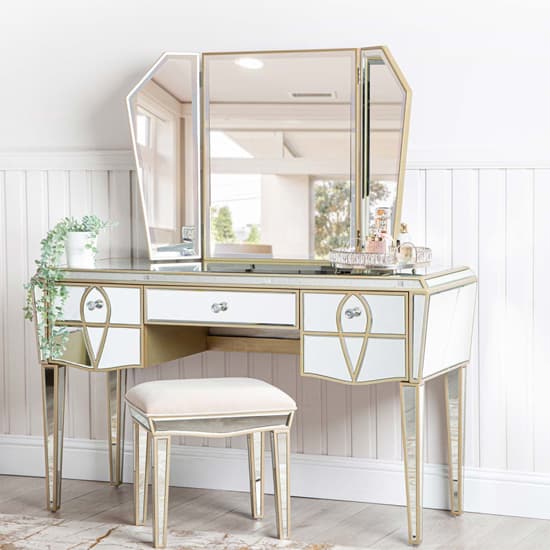 Parker Mirrored Dressing Stool In Champagne_5