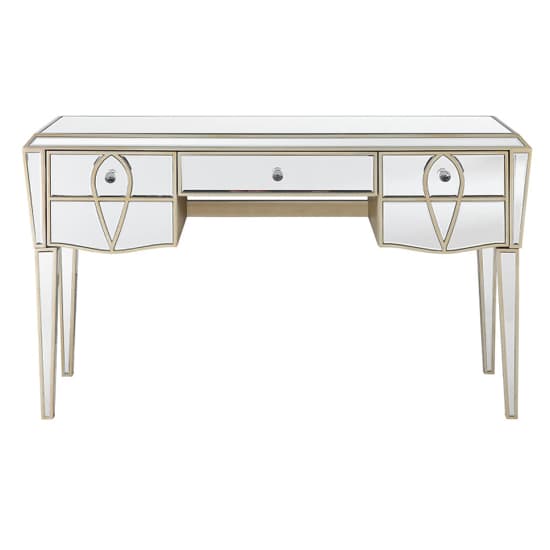 Parker Mirrored Dressing Table With 3 Drawers In Champagne_1