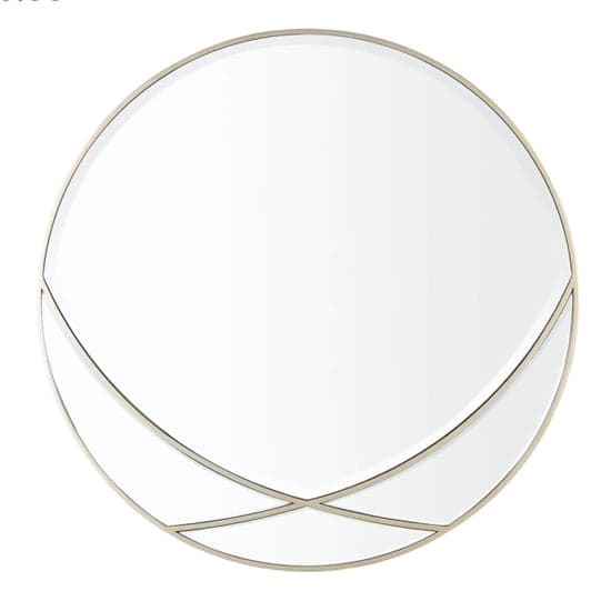 Parker Wall Mirror Round With Champagne Wooden Frame_2