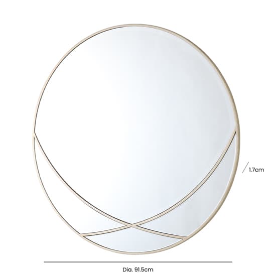 Parker Wall Mirror Round With Champagne Wooden Frame_3