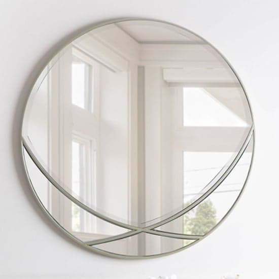 Parker Wall Mirror Round With Champagne Wooden Frame_1