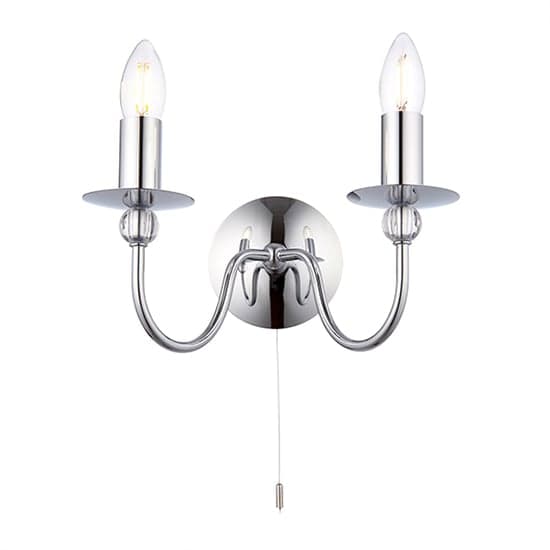 Parkstone 2 Lights Clear Glass Wall Light In Chrome_2