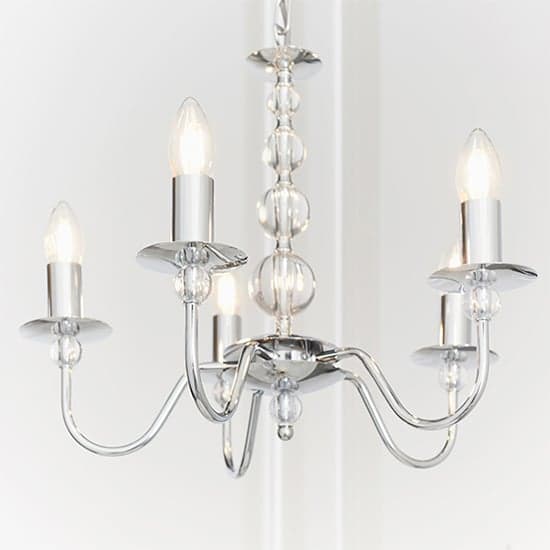 Parkstone 5 Lights Clear Glass Ceiling Pendant Light In Chrome_2