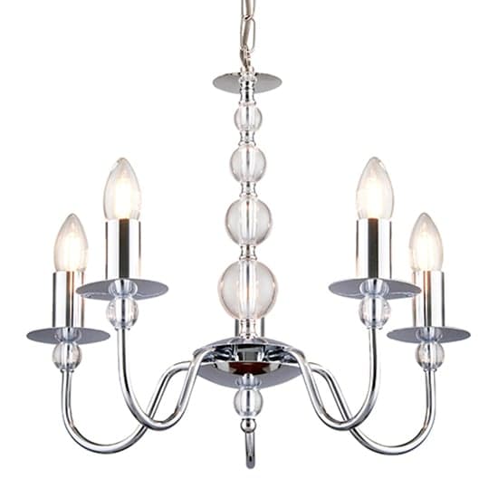 Parkstone 5 Lights Clear Glass Ceiling Pendant Light In Chrome_1