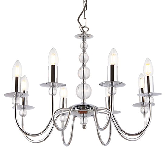 Parkstone 8 Lights Clear Glass Ceiling Pendant Light In Chrome_1