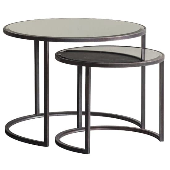 Parlays Glass Nest Of 2 Coffee Tables With Metal Frame_2