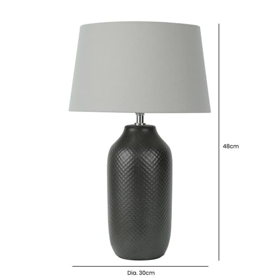 Parma Grey Linen Shade Table Lamp With Black Ceramic Base_6