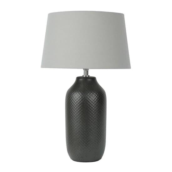 Parma Grey Linen Shade Table Lamp With Black Ceramic Base_1