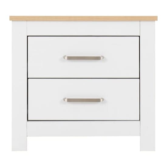 Parnu Wooden Bedside Cabinet With 2 Drawers In White And Oak_4