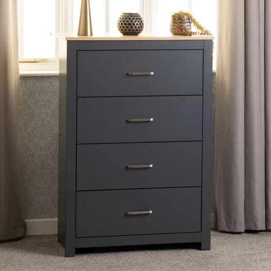 Parnu Wooden Chest Of 4 Drawers In Grey And Oak_1