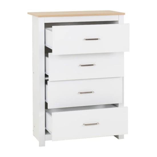 Parnu Wooden Chest Of 4 Drawers In White And Oak_3