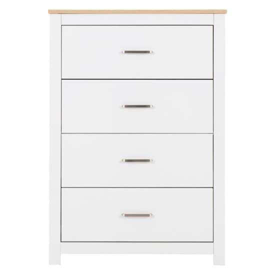 Parnu Wooden Chest Of 4 Drawers In White And Oak_4