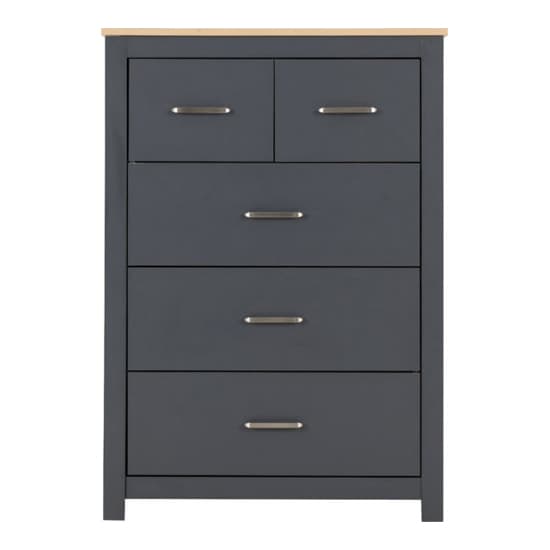 Parnu Wooden Chest Of 5 Drawers In Grey And Oak_4