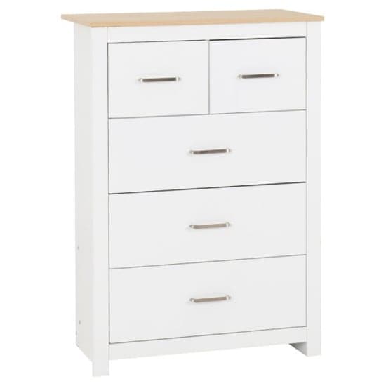 Parnu Wooden Chest Of 5 Drawers In White And Oak_2