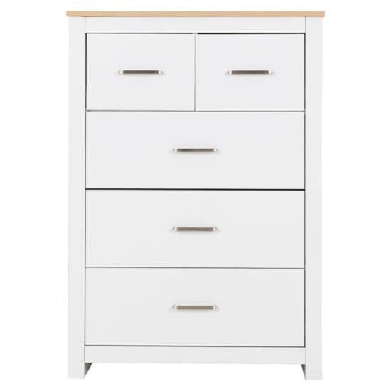 Parnu Wooden Chest Of 5 Drawers In White And Oak_4