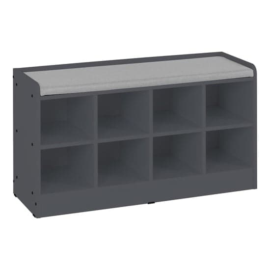 Parnu Shoe Storage Bench In Grey With Steel Fabric Seat_2