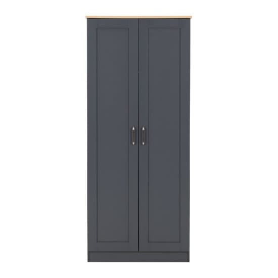 Parnu Wooden Wardrobe With 2 Doors In Grey And Oak_3