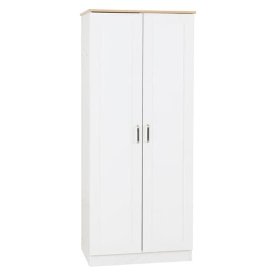 Parnu Wooden Wardrobe With 2 Doors In White And Oak_2