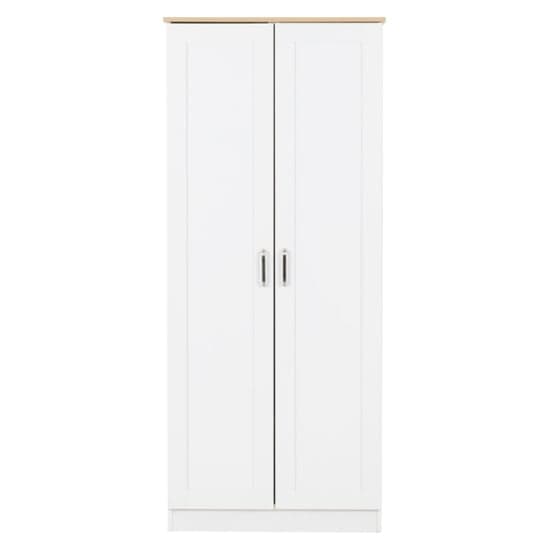 Parnu Wooden Wardrobe With 2 Doors In White And Oak_3