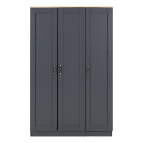Parnu Wooden Wardrobe With 3 Doors In Grey And Oak_3