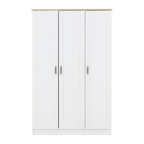 Parnu Wooden Wardrobe With 3 Doors In White And Oak_3