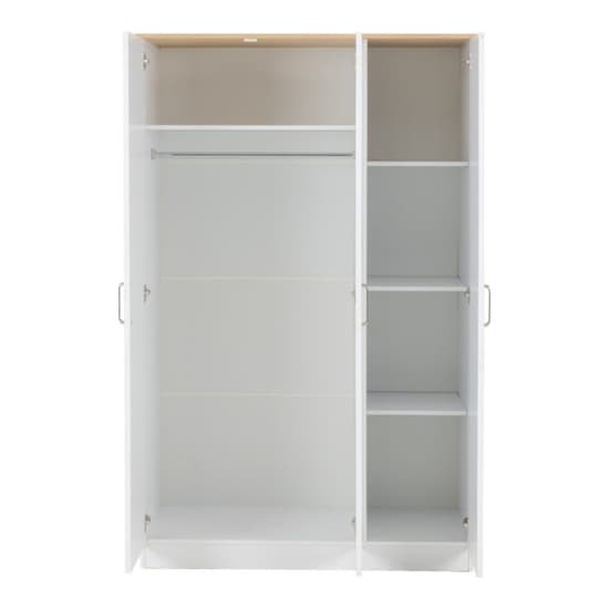 Parnu Wooden Wardrobe With 3 Doors In White And Oak_4
