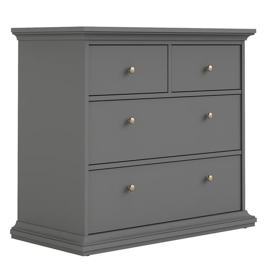 Paroya Wooden Chest Of Drawers In Matt Grey With 4 Drawers_3