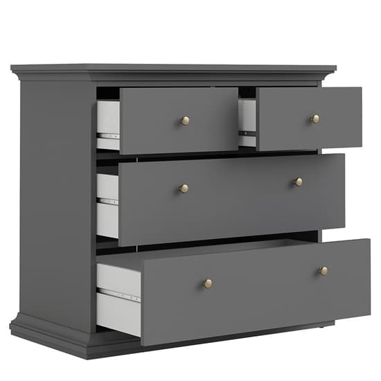 Paroya Wooden Chest Of Drawers In Matt Grey With 4 Drawers_4