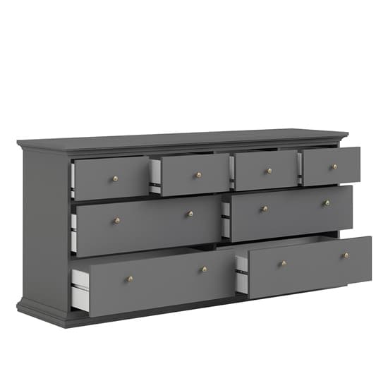 Paroya Wooden Chest Of Drawers In Matt Grey With 8 Drawers_3
