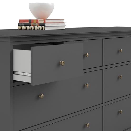 Paroya Wooden Chest Of Drawers In Matt Grey With 8 Drawers_4