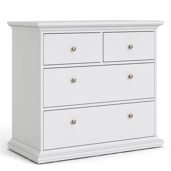 Paroya Wooden Chest Of Drawers In White With 4 Drawers_4