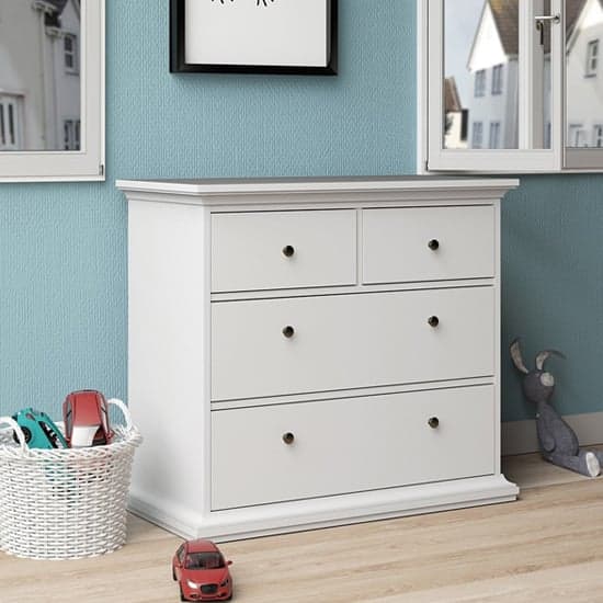 Paroya Wooden Chest Of Drawers In White With 4 Drawers_2