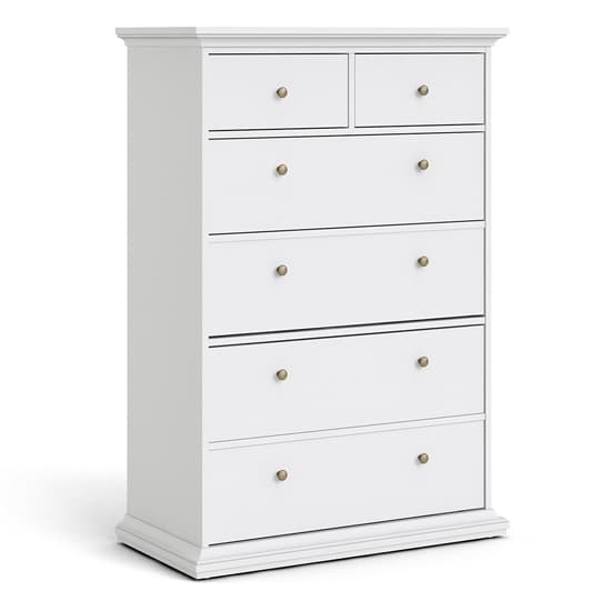 Paroya Wooden Chest Of Drawers In White With 6 Drawers_3
